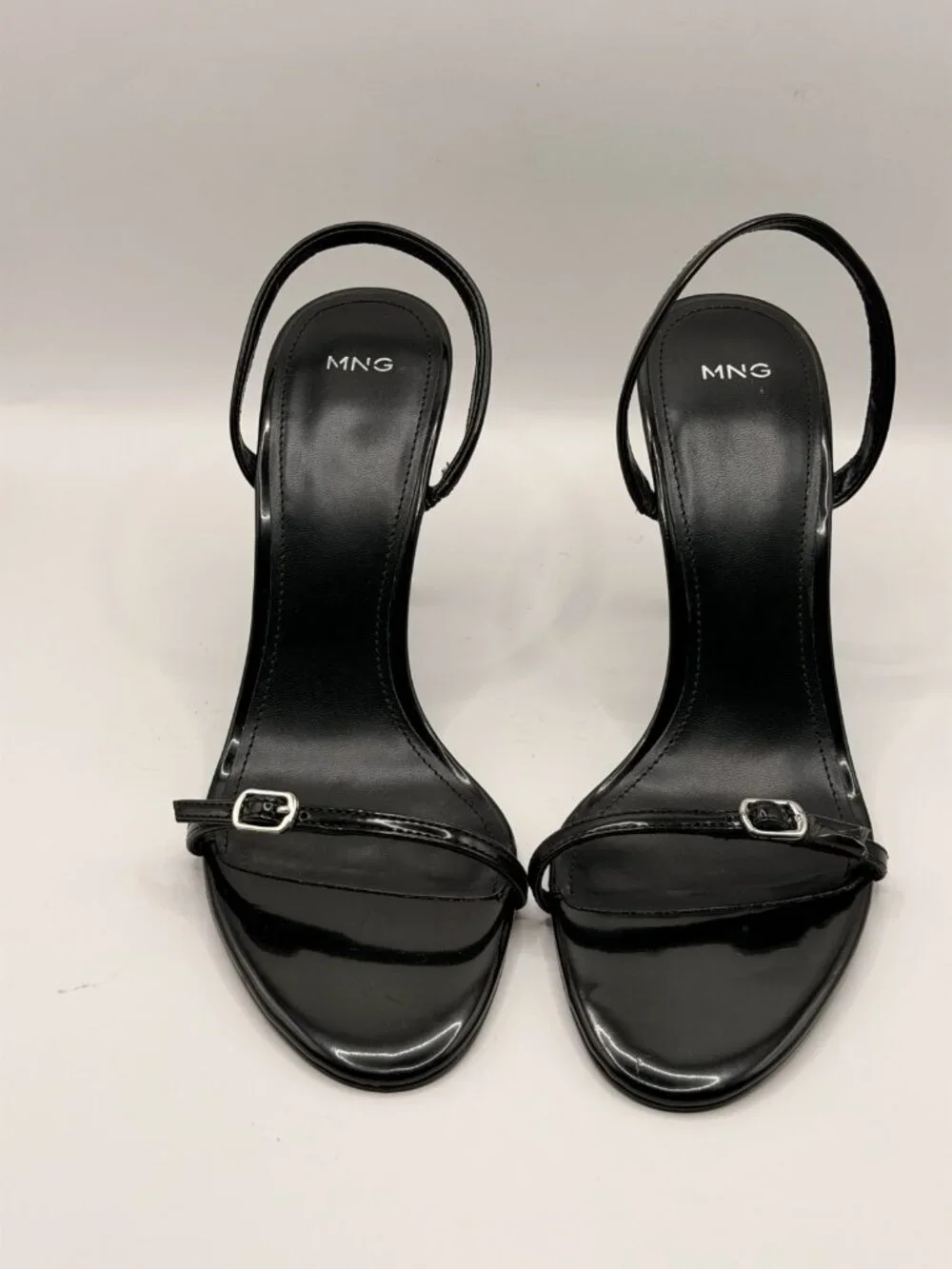 MANGO Women Black Strap Slingback High Heel Sandal Sz EU 40 US 9.5